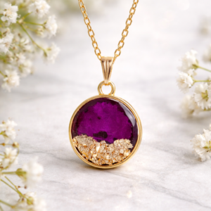 Custom Handcrafted Rose Petals Emblished Pendant Chain