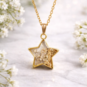 Custom Resin Pendant Chain With Dry Flowers embellishment