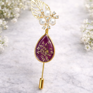 Custom Rose Petals Resin Brooch